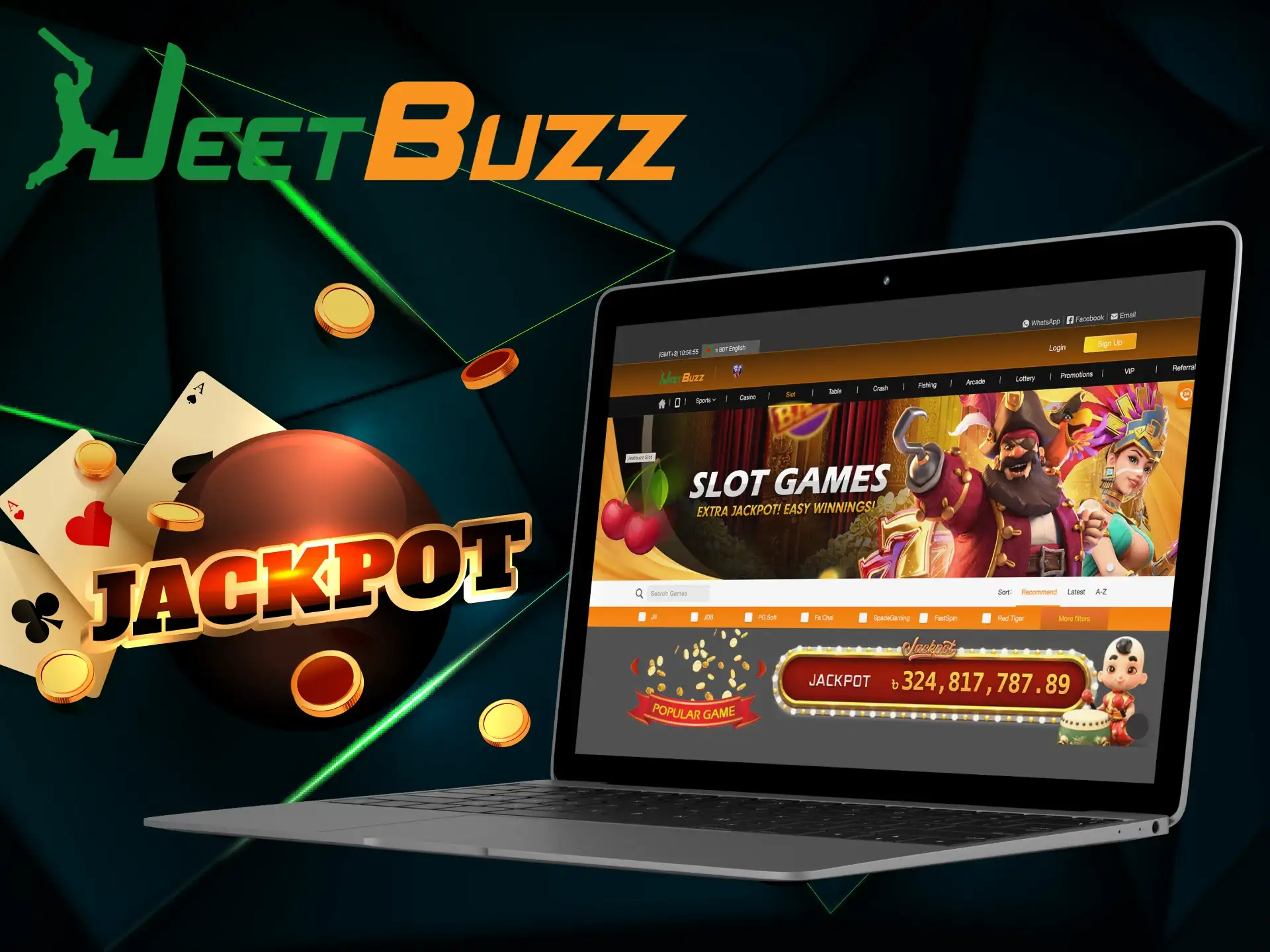 What are the jackpots in slot games at JeetBuzz online casino.