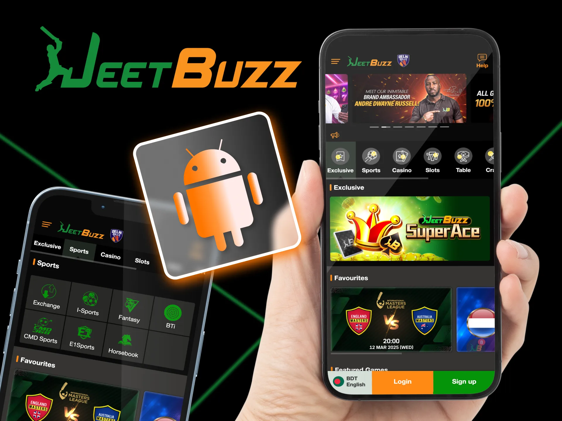 Download and install the JeetBuzz app for Android to start betting and playing casino games on your smartphone.